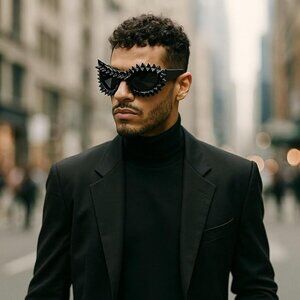 Sparkling Rhinestone Oversized Sunglasses